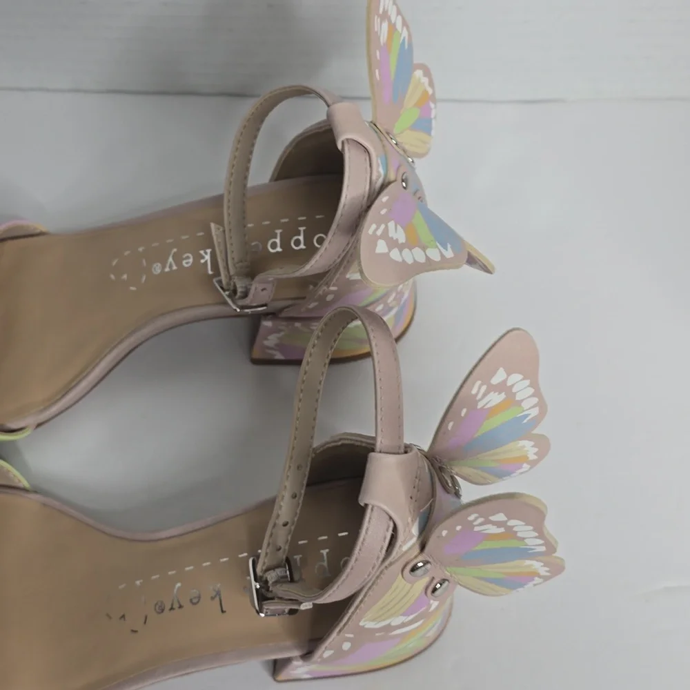 Copper Key Girls Majesty Leather Butterfly Print Wing Dress Sandals 3m